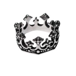 anillo corona acero inoxidable accesorio joyeria